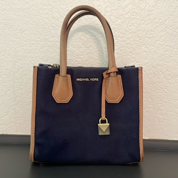 Michael Kors Mercer small bag canvas/leather crossbody - Picture 1 of 14